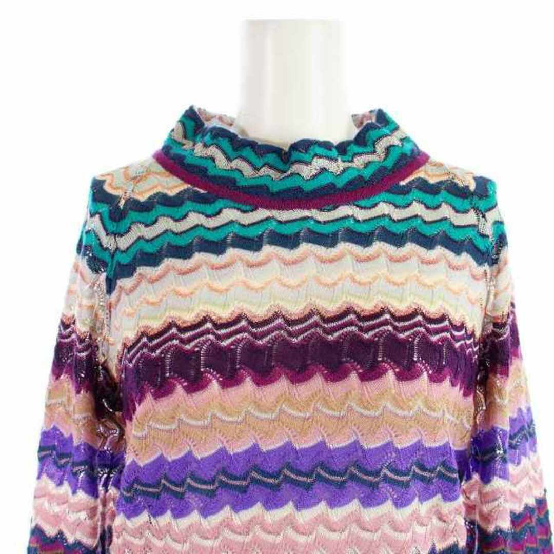 MISSONI - ミッソーニ ニット カットソー 長袖 ハイネック 総柄 38 S