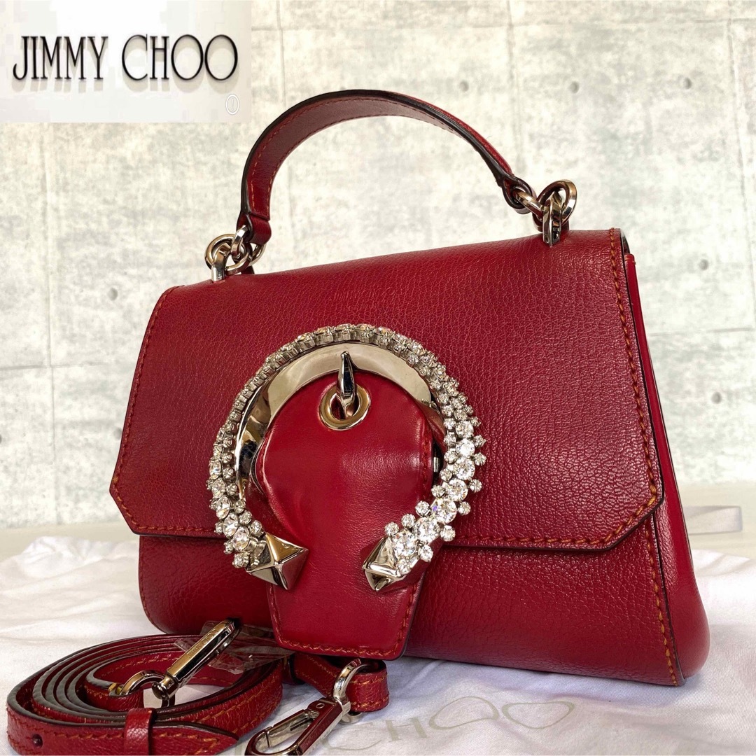 JIMMY CHOO - 美品 JIMMY CHOO MADELINE クリスタルバックル 2WAY