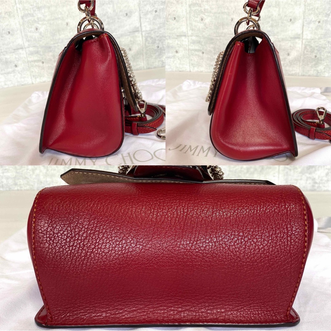 美品 JIMMY CHOO MADELINE クリスタルバックル 2WAYバッグ