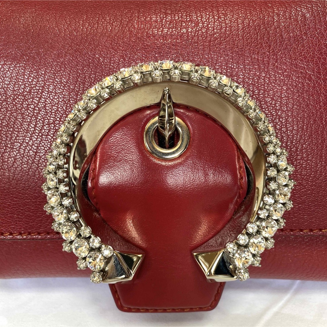 美品 JIMMY CHOO MADELINE クリスタルバックル 2WAYバッグ