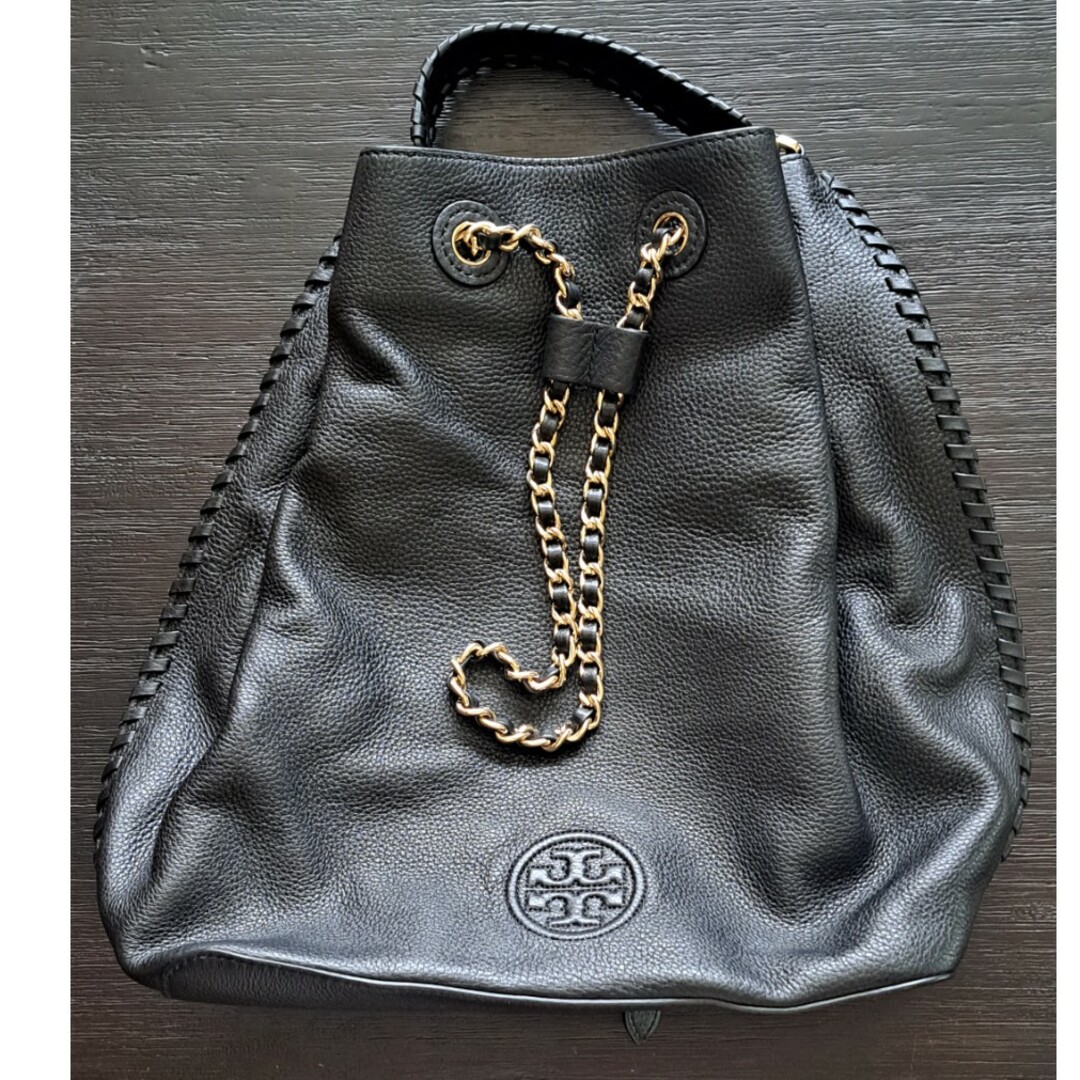 Tory Burch トリーバーチ ゴールドチェーン レザーリュック バッグ