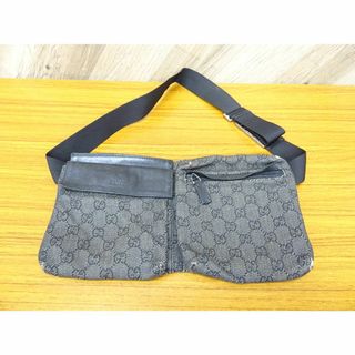 グッチ(Gucci)のK天010/ グッチ キャンバス レザー ウエストポーチ ボディバッグ(ウエストポーチ)