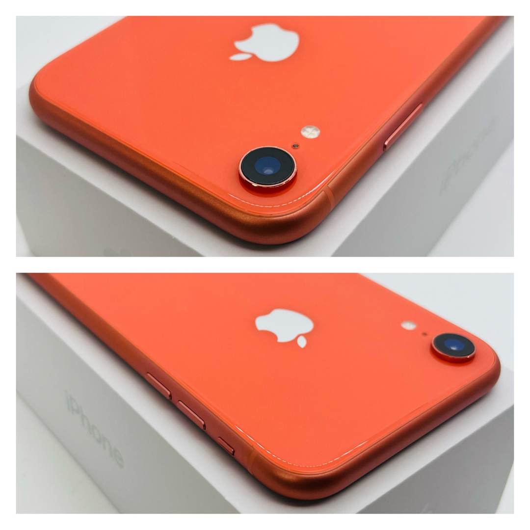 A 新品電池 iPhone XR Coral 128 GB SIMフリー 本体 - スマートフォン本体