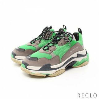 バレンシアガ(Balenciaga)のTriple S トリプルS スニーカー レザー イエローグリーン グレーベージュ マルチカラー USED加工(スニーカー)