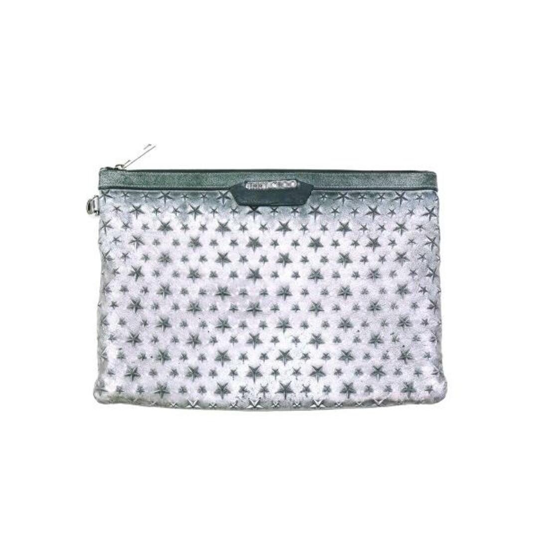 JIMMY CHOO ジミー チュウ DEREK スタースタッズクラッチバッグ シルバー-