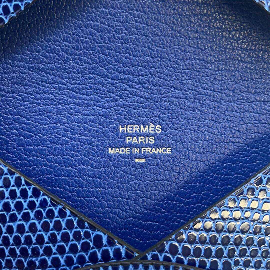 Hermes - エルメス カードケース ブルーロワイヤル リザード U刻印