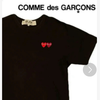 コムデギャルソン(COMME des GARCONS)のCOMME des  GARCONS  ロゴシャツ　ダブルハート　ブラック(Tシャツ/カットソー(半袖/袖なし))