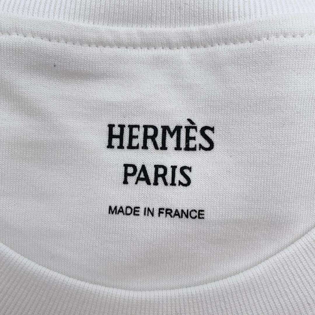 ￼ HERMES 半袖 コットン Tシャツ 38 刺繍ポケット ホワイト