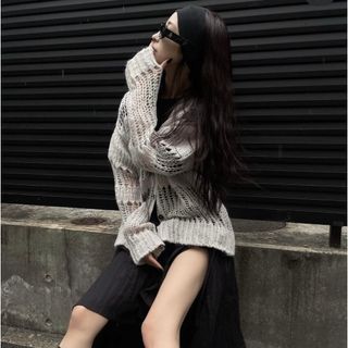 スナイデル(SNIDEL)のmelt the lady gradation net cardigan　(カーディガン)