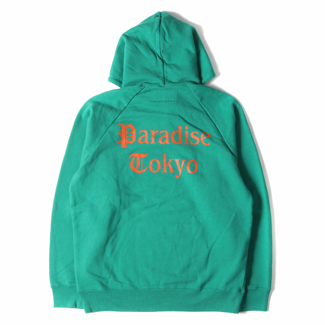 WACKO MARIA ワコマリア パーカー サイズ:L 22SS Paradise Tokyo ウォッシュ加工 ヘビー スウェット パーカー WASHED HEAVY WEIGHT PULLOVER HOODED SWEAT SHIRT グリーン トップス フーディー フーデッド スウェットシャツ 【メンズ】【美品】