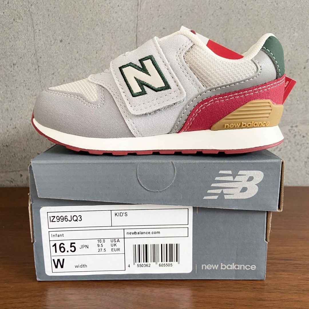 New Balance - 【新品】16.5センチ グレー×レッド New Balance - 【新品】16.5センチ グレー×レッド