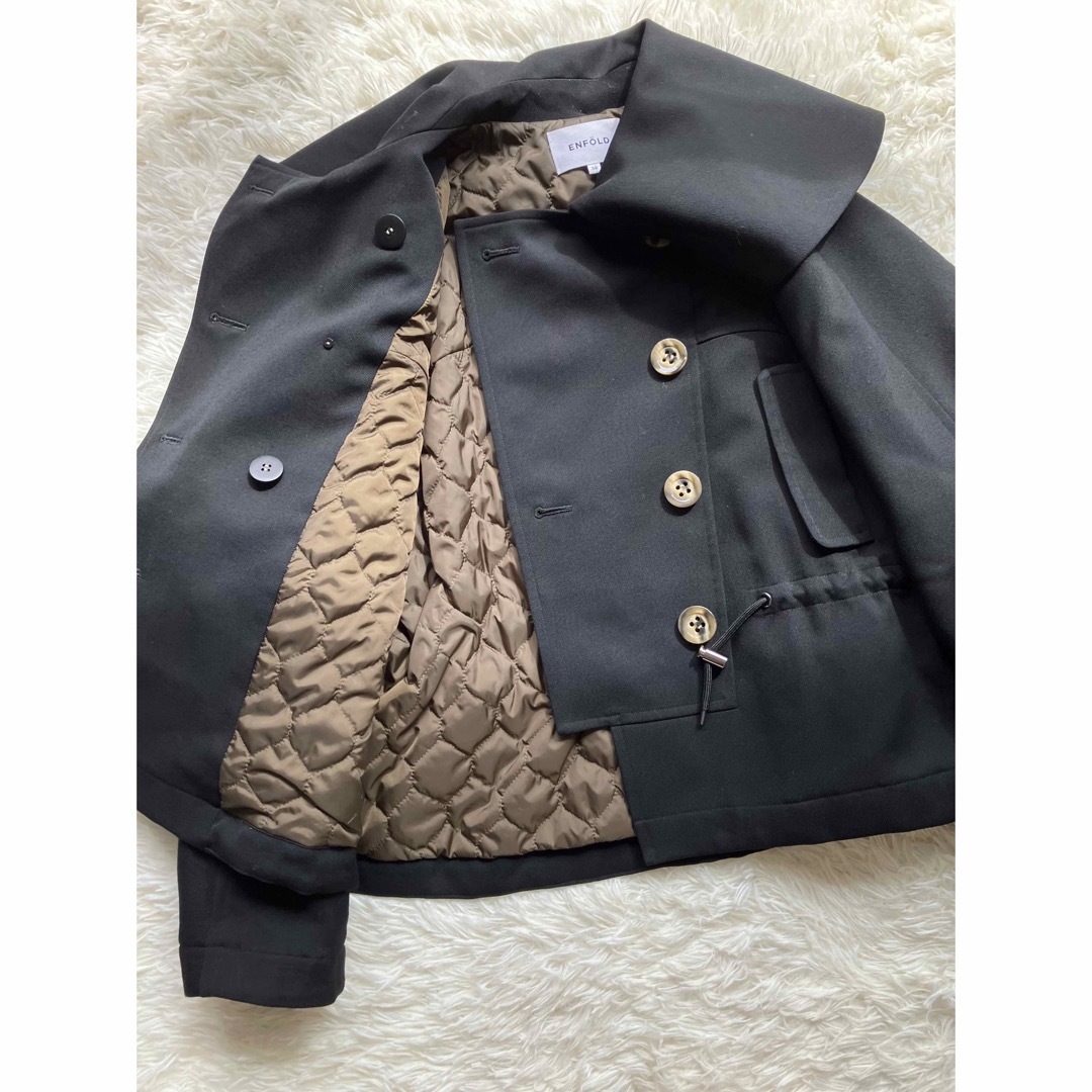 ENFOLD(エンフォルド)のENFOLD Fine WOギャバBIG COLLAR SHORT JACKET レディースのジャケット/アウター(その他)の商品写真