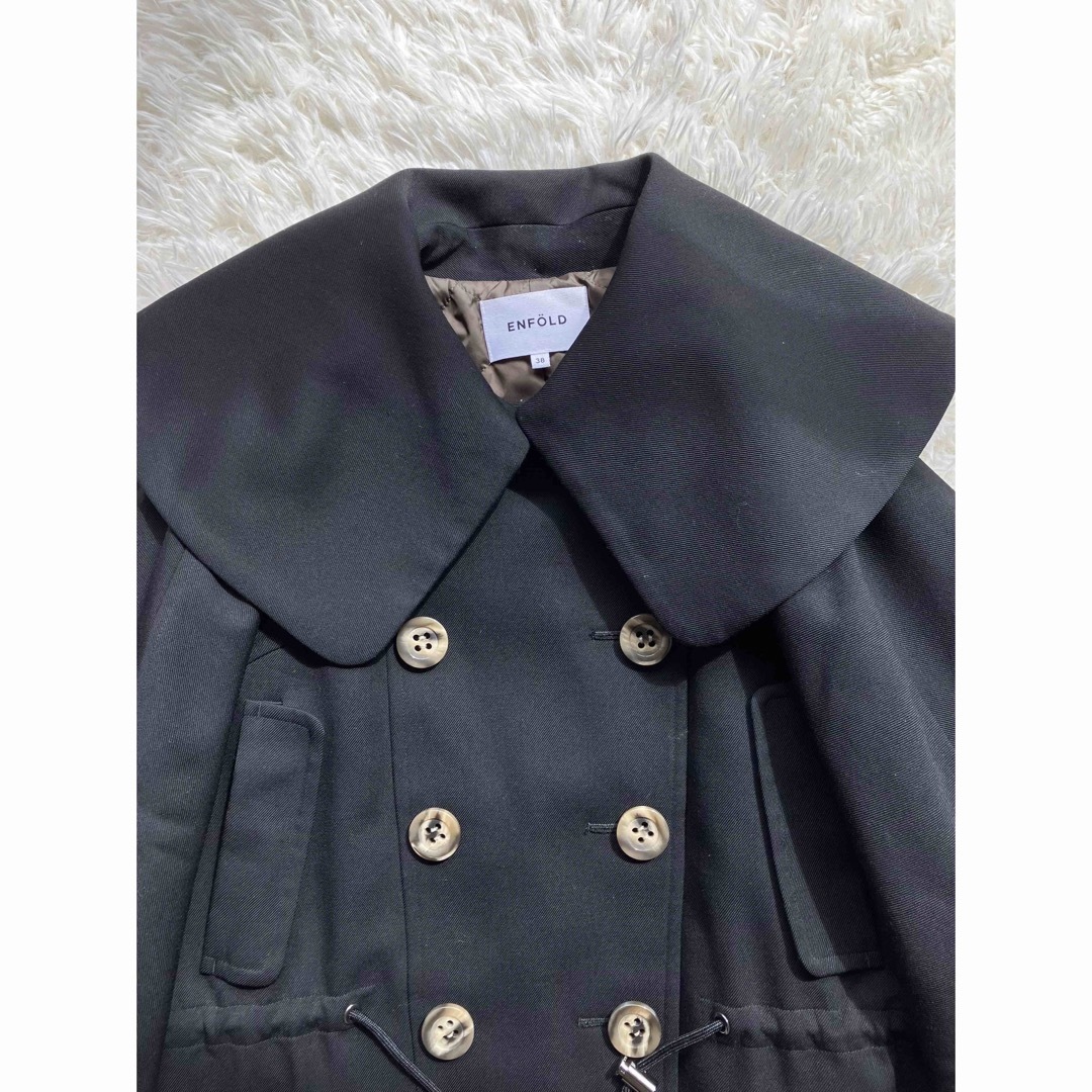 ENFOLD - ENFOLD Fine WOギャバBIG COLLAR SHORT JACKETの通販 by