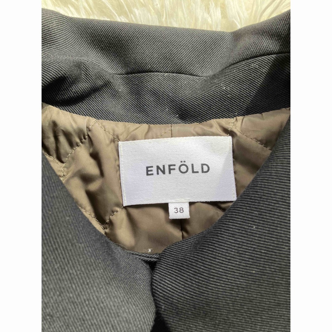 ENFOLD - ENFOLD Fine WOギャバBIG COLLAR SHORT JACKETの通販 ENFOLD - ENFOLD Fine WOギャバBIG COLLAR SHORT JACKETの通販