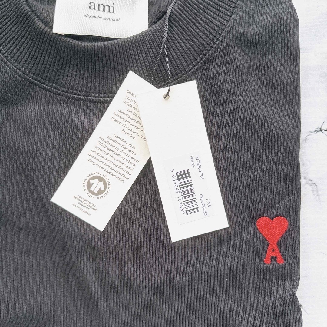 ユニセックス AMI PARIS アミパリス ロゴ ロンT 長袖Tシャツ 黒の通販 ...