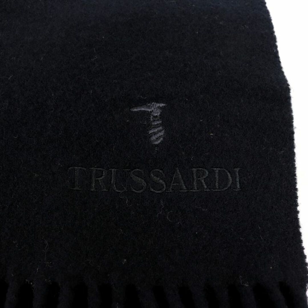 Trussardi - トラサルディ マフラー 無地 ウール100％ ロゴ刺繍