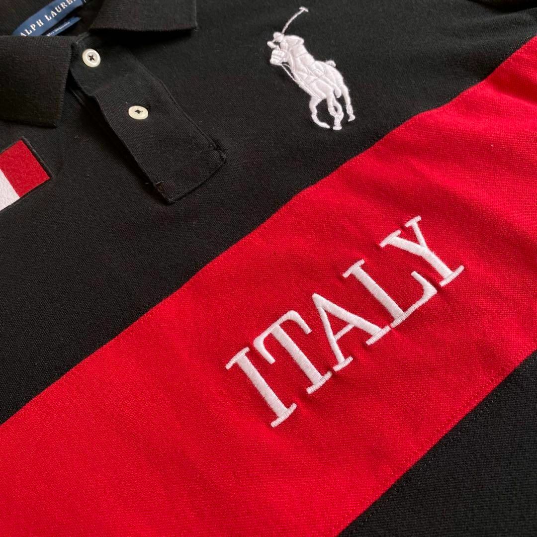 Ralph Lauren(ラルフローレン)の【極美品】　ラルフローレン　ポロシャツ　イタリア　ストレッチ　ナンバリング　Ｌ レディースのトップス(ポロシャツ)の商品写真