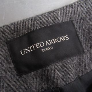 美品 レディース UNITED ARROWS ユナイテッドアローズ UPCBCANONICO ウール ヘリンボーンジャケット 38/グレー【2400013130554】