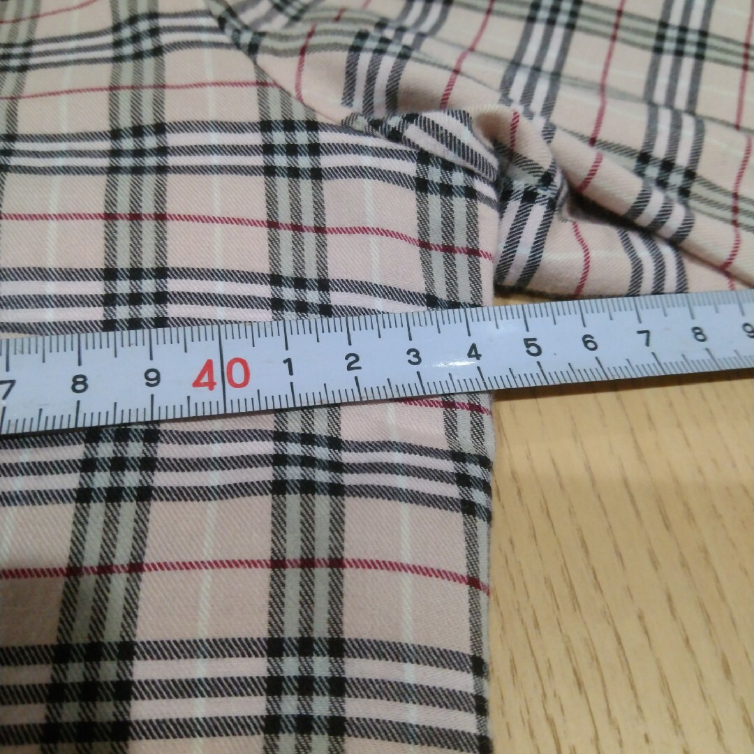バーバリーブルーレーベル　ピンクチェックシャツ　38 Mサイズ