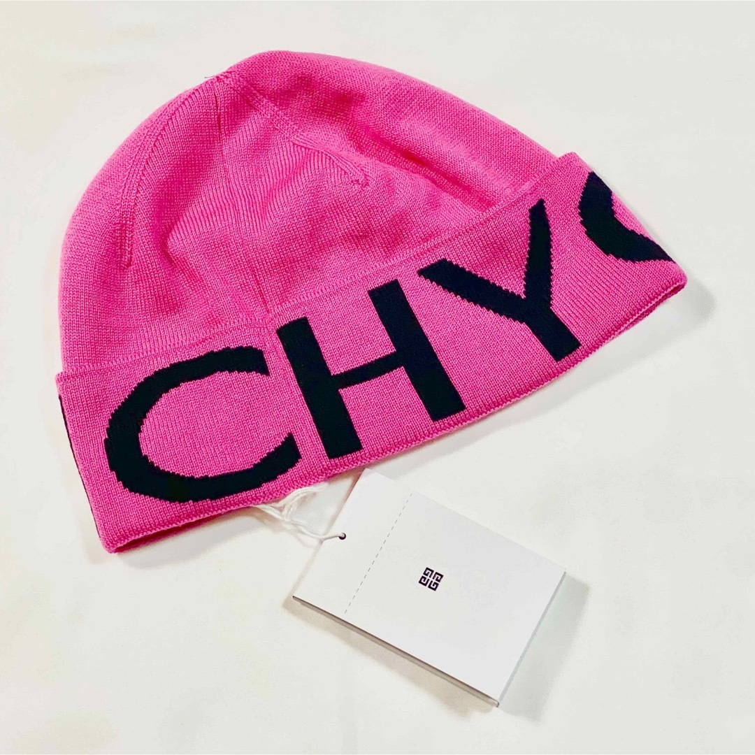 正規GIVENCHY Knit Cap Logo Pink - ニット帽/ビーニー