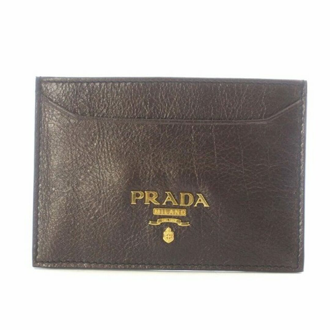 PRADA VITELLO MORDORE カードケース 茶色 1M0208