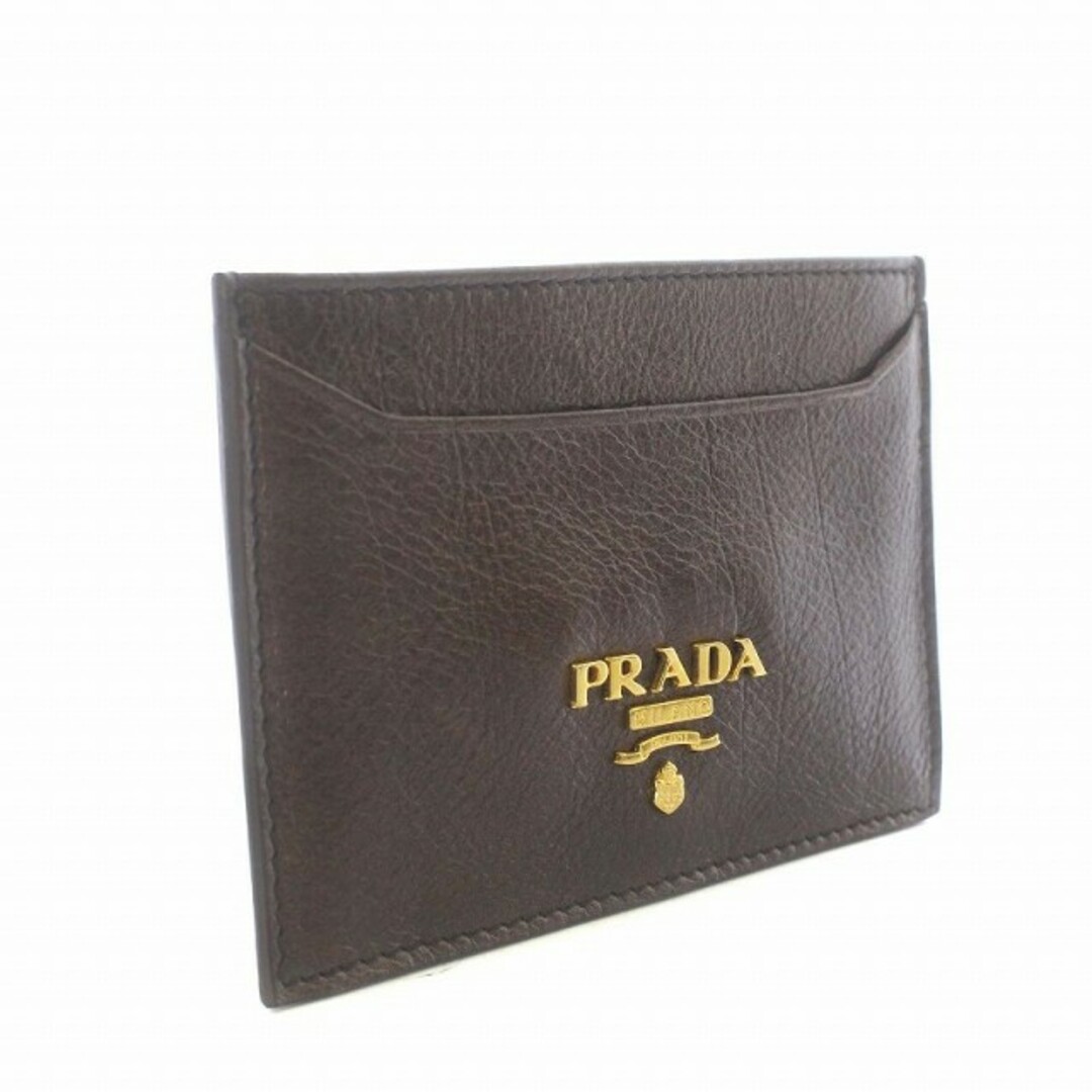 PRADA VITELLO MORDORE カードケース 茶色 1M0208