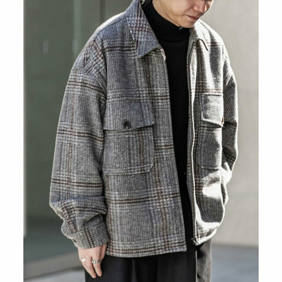 SENSE OF PLACE by URBAN RESEARCH(センスオブプレイスバイアーバンリサーチ)の【CHARCOAL】【M】NewZealandWoolCPOブルゾン メンズのジャケット/アウター(ブルゾン)の商品写真