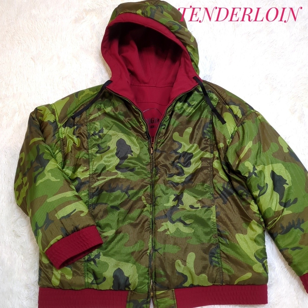 TENDERLOIN - 極美品 TENDERLOIＮ 18AW リバーシブル パーカー 赤 迷彩