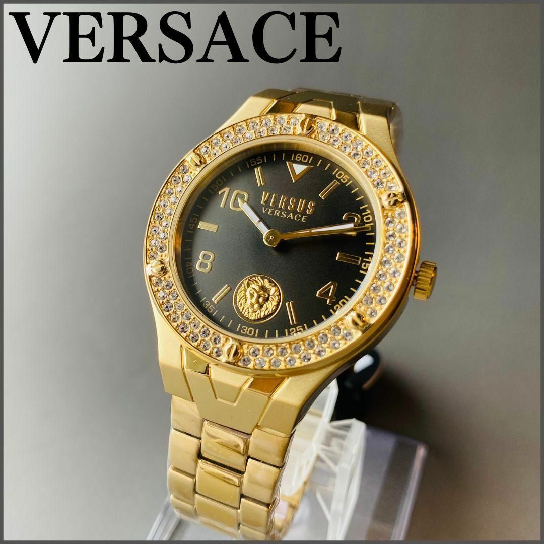 VERSACE - 【ヴェルサーチ】レディース腕時計/ゴールド/ブラック/新品
