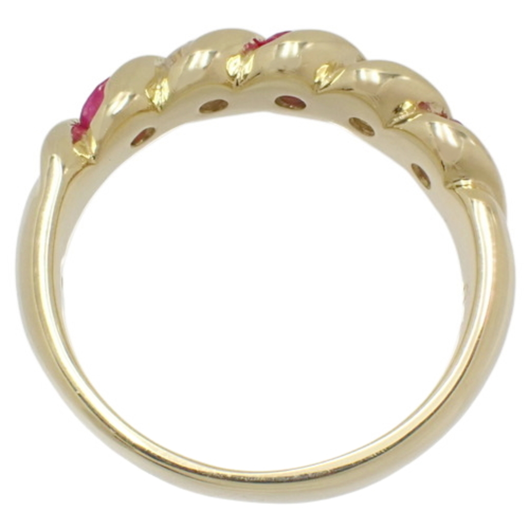 ノーブランドリング・指輪 ルビー ダイヤモンド リング K18 イエローゴールド YG ゴールド金 ピンク桃 41100033531 レディースのアクセサリー(リング(指輪))の商品写真