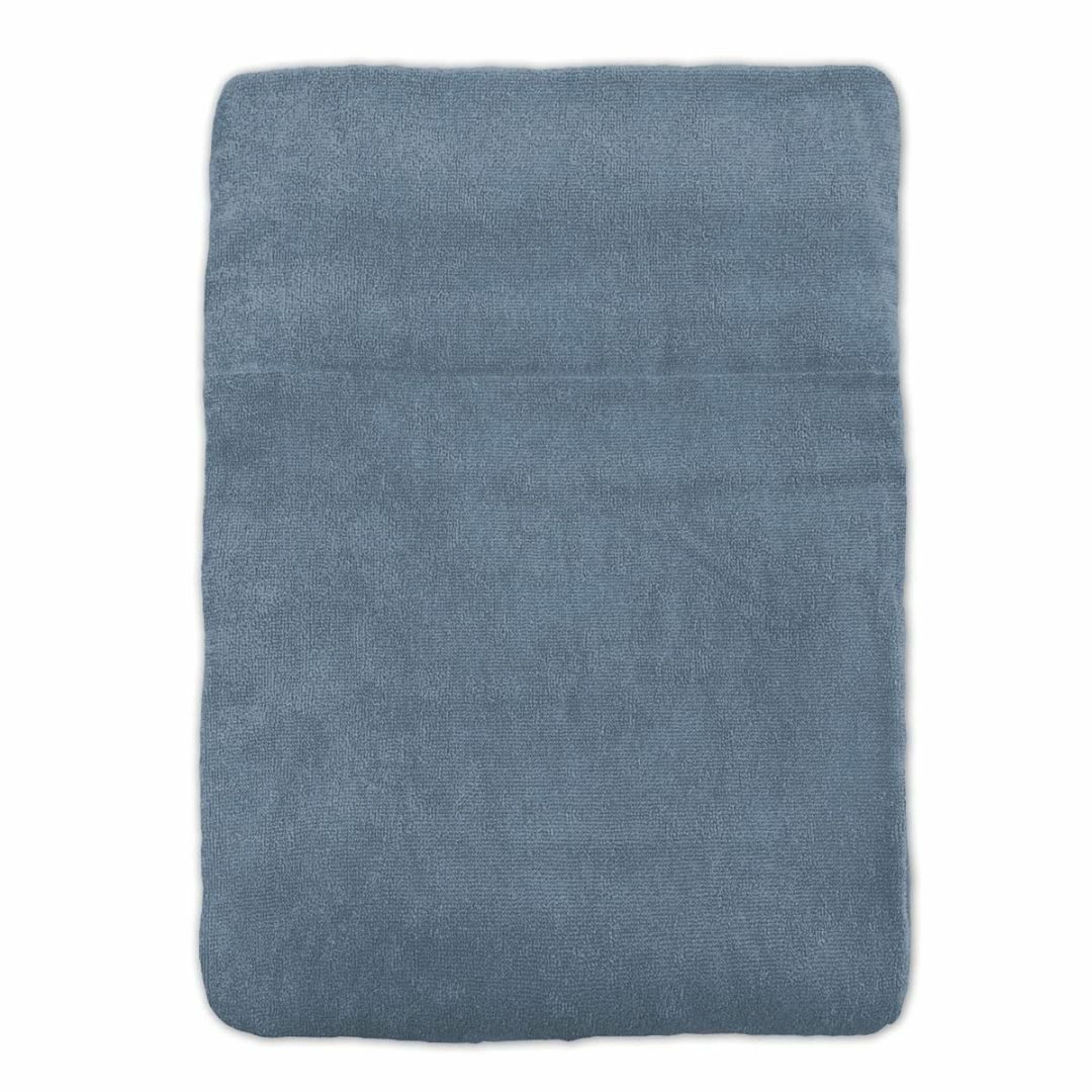 天然素材 綿 100％ タオルケット シングル サイズ ブルーグレー （140×