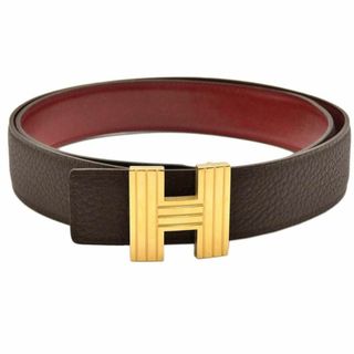 エルメス(Hermes)のエルメス トゴ リバーシブル Hベルト □E ブラウン レッド JJS03323(ベルト)