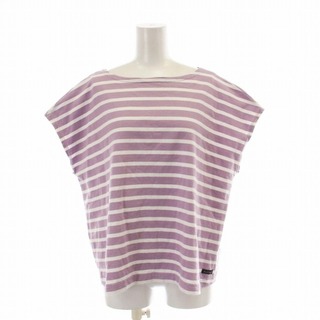 ルミノール(LEMINOR)のLeminor カットソー バスクシャツ ノースリーブ ボーダー 1 S 紫(カットソー(半袖/袖なし))