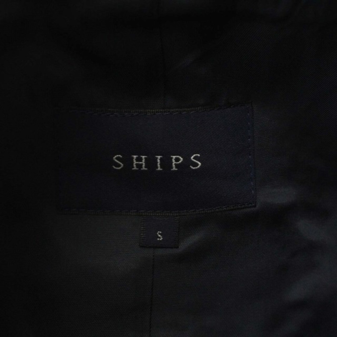 SHIPS(シップス)のSHIPS ハイネックコート ロング ドット スリット ウール シルク混 S 紺 レディースのジャケット/アウター(その他)の商品写真