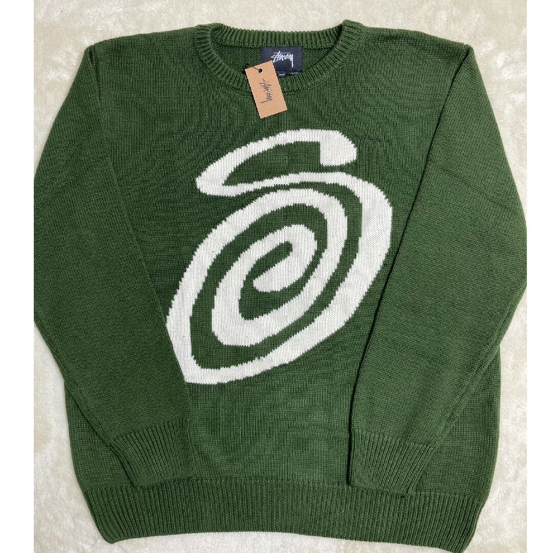 STUSSY CURLY SWEATERグリーン ニット セーターユニセックスM - ニット