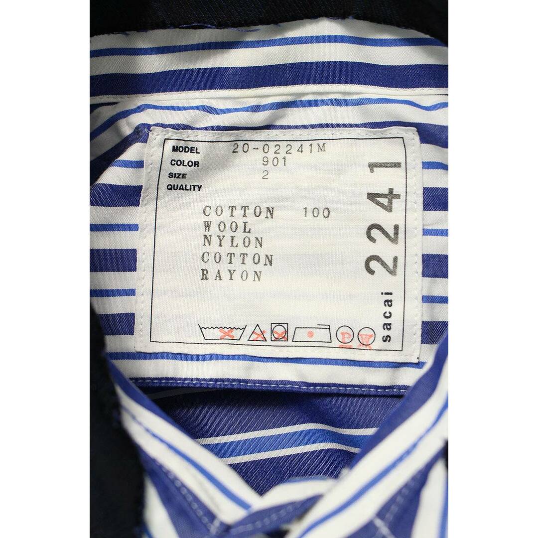 sacai - サカイ 20SS 20-02241M レイヤードポプリン長袖シャツ sacai - サカイ 20SS 20-02241M レイヤードポプリン長袖シャツ