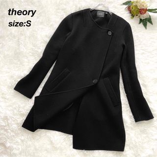 極美品☆TheoryセオリーノーカラージャケットSサイズ黒