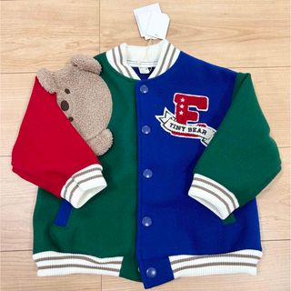 アプレレクール　tiny bear モチーフ付きスタジャン　90