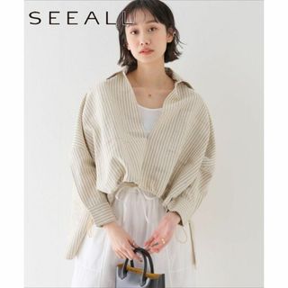 未使用★SEEALL  SQUARE STRIPEシャツ 0922(シャツ/ブラウス(長袖/七分))