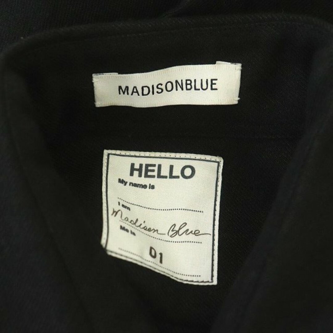 MADISONBLUE(マディソンブルー)のマディソンブルー ウール リネン混 長袖 シャツ 厚手 01 黒 レディースのトップス(シャツ/ブラウス(長袖/七分))の商品写真
