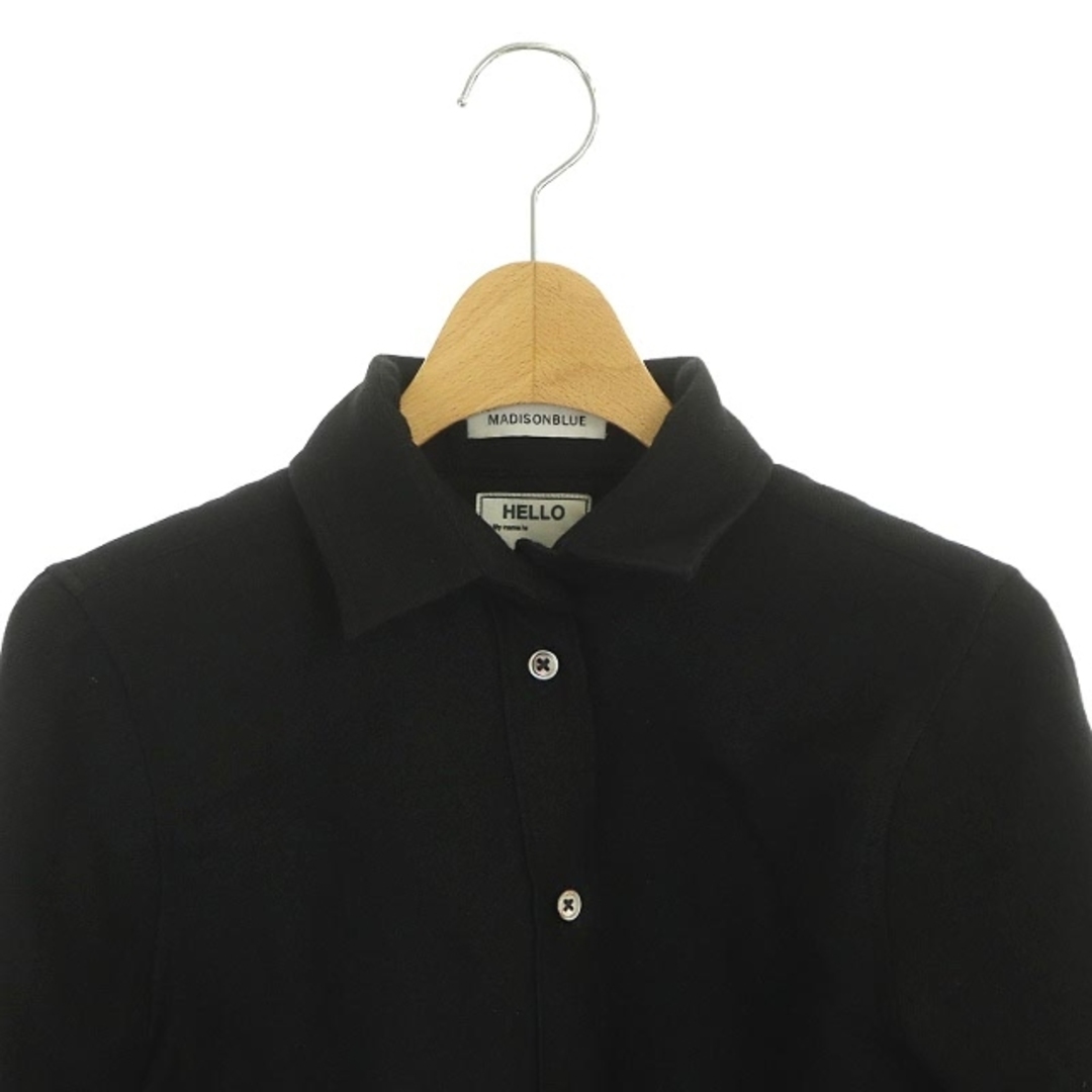 MADISONBLUE(マディソンブルー)のマディソンブルー ウール リネン混 長袖 シャツ 厚手 01 黒 レディースのトップス(シャツ/ブラウス(長袖/七分))の商品写真