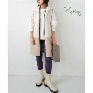 美品★Risley リバーシブルボアロングベスト 0925