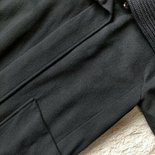 【BACCA】ウールカシミヤビーバー リブコンビコート 38 ブラック 2way