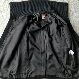 【BACCA】ウールカシミヤビーバー リブコンビコート 38 ブラック 2way