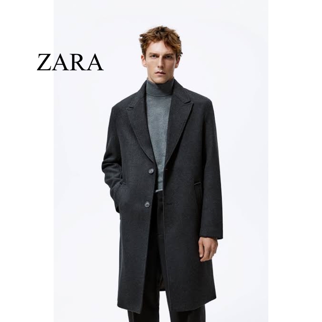 【新品/未使用】ウールブレンド 60'S コート ブラック ZARA