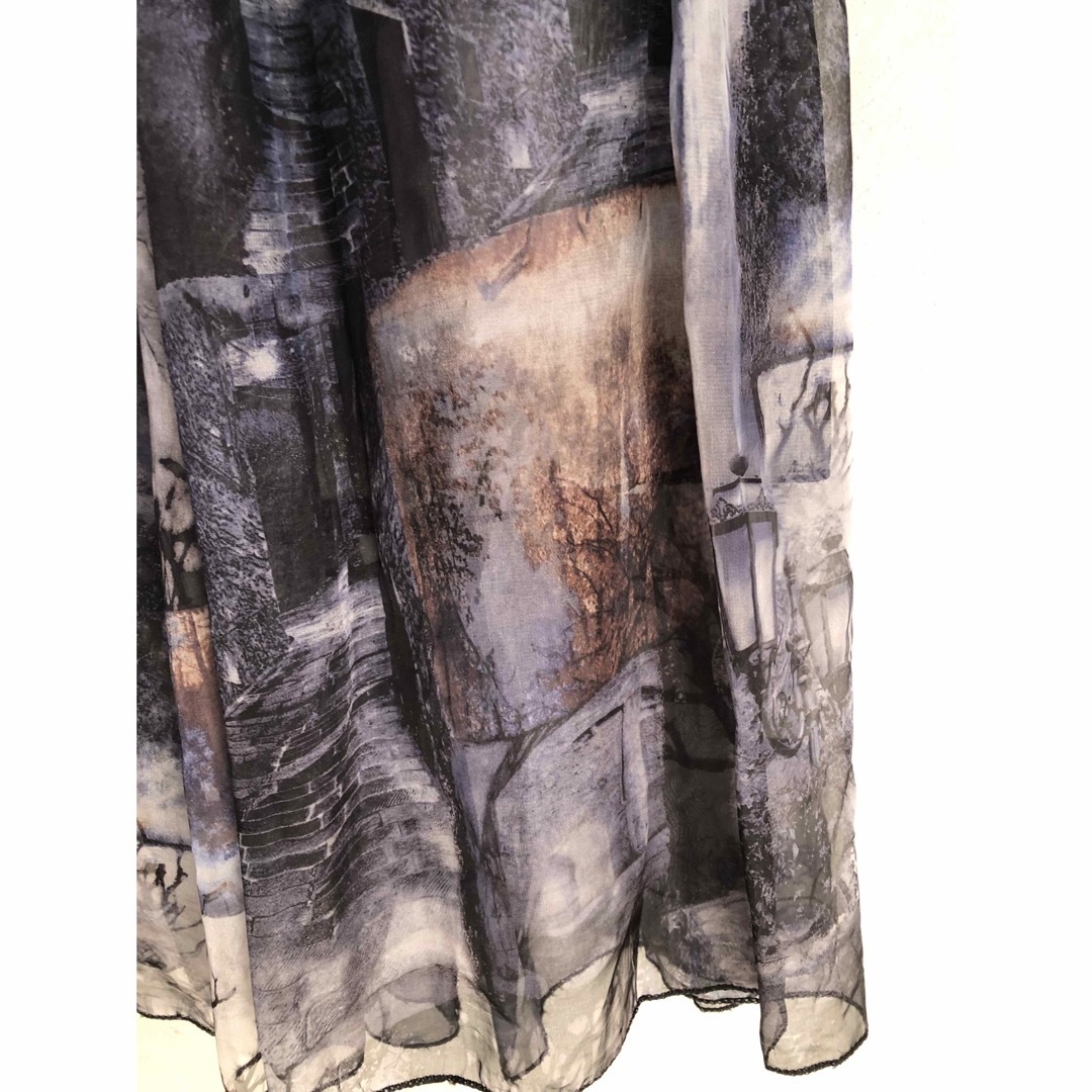 プリント・シフォンロングスカート レディースのスカート(ロングスカート)の商品写真