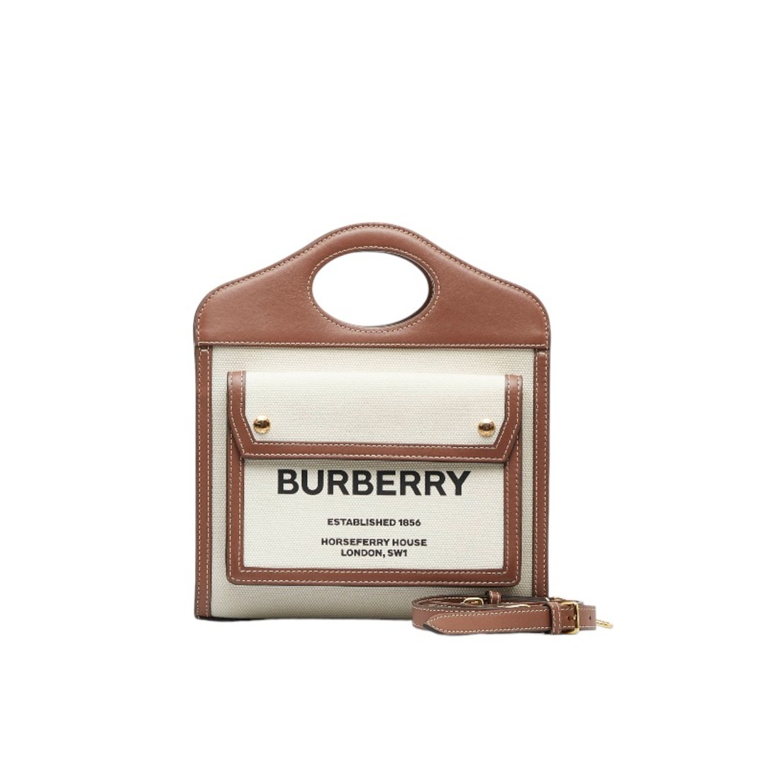 BURBERRY - バーバリー ミニ ツートン ポケットバッグ ハンドバッグ