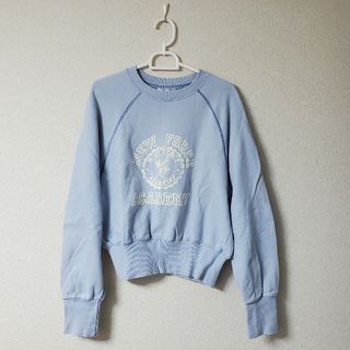 マウジー(moussy)のmoussyスウェットUSED加工水色マウジーSLY古着ユニクロMIXTA(トレーナー/スウェット)