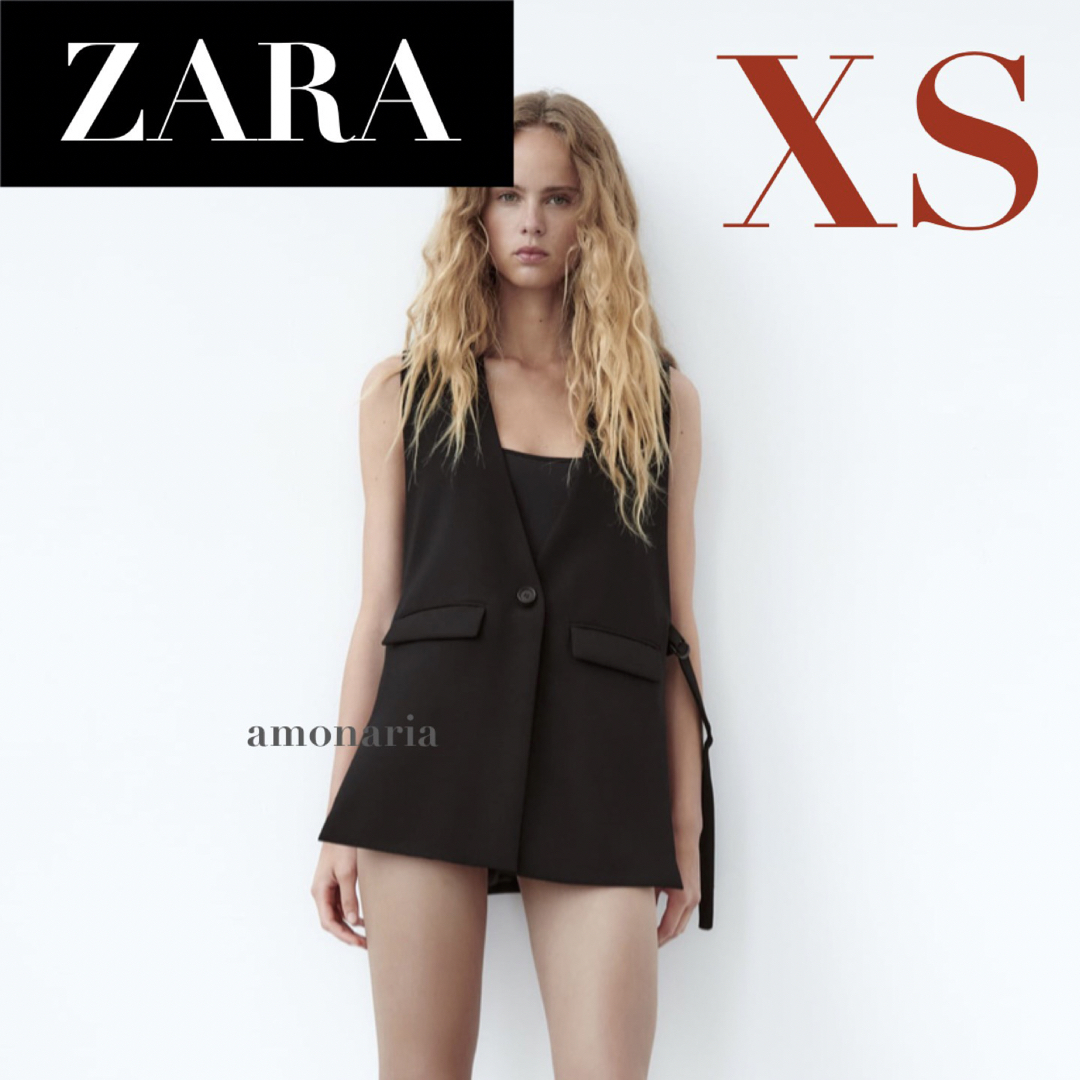 ☆美品☆ ZARA ザラ　バックベルトデザイン　美ライン　ロングベスト