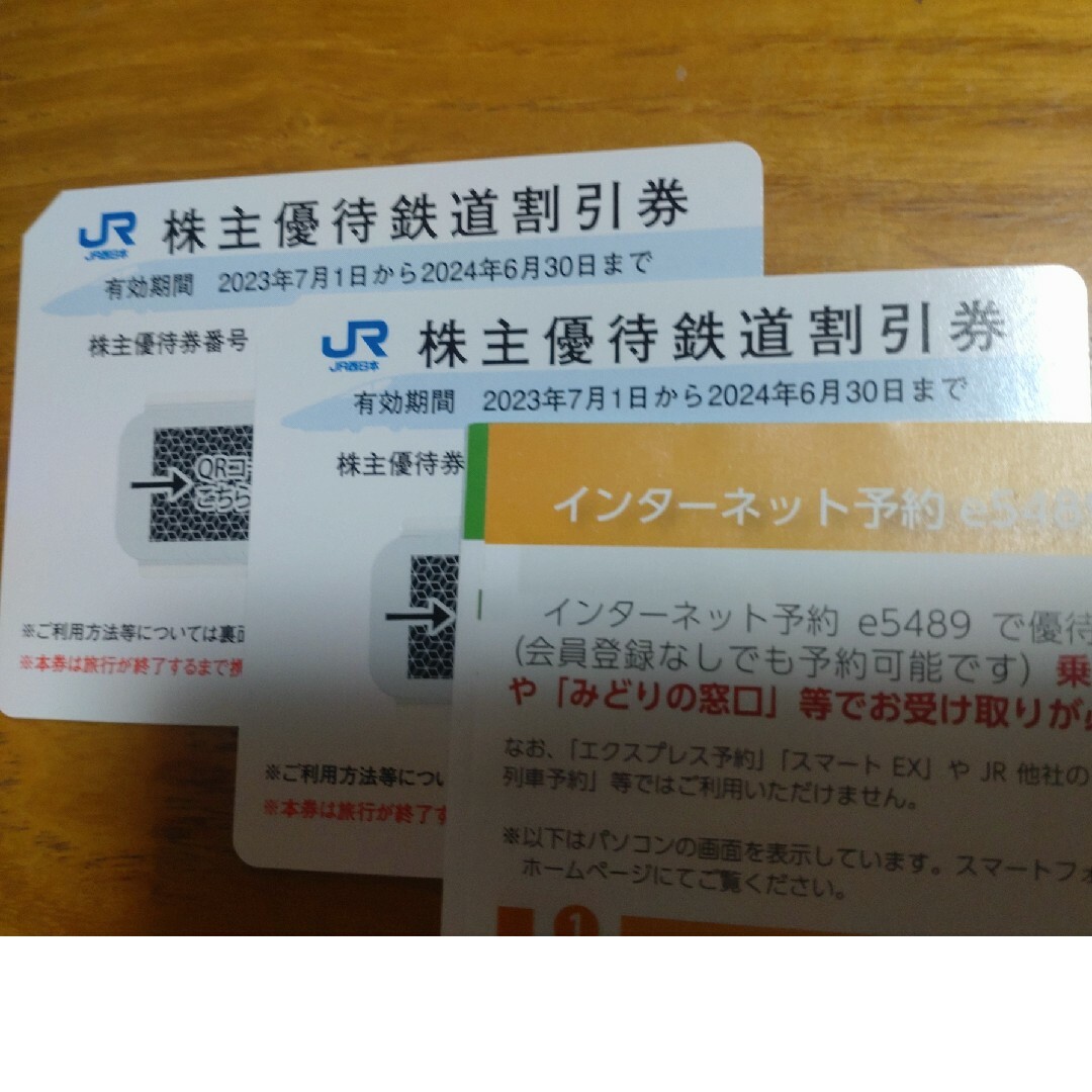 JR(ジェイアール)のJR西日本株主優待   鉄道割引券2枚有効期限：2023年7月1日～20 チケットの優待券/割引券(ショッピング)の商品写真